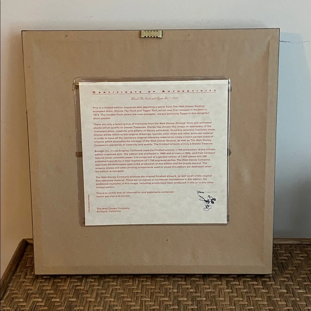 Vintage Disney Treasures Engraved Etch From Winnie and Pooh and Tigger Too!